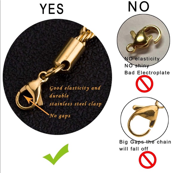 18k Real Gold Plated Rope Chain Stainless Steel - Picture 5 of 5